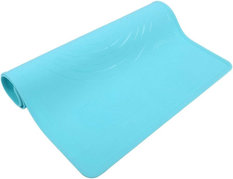 حصيرة خبز سيليكون غير قابلة للانزلاق 60 × 40 سم لوحة فرد عجينة زرقاء - Image 4
